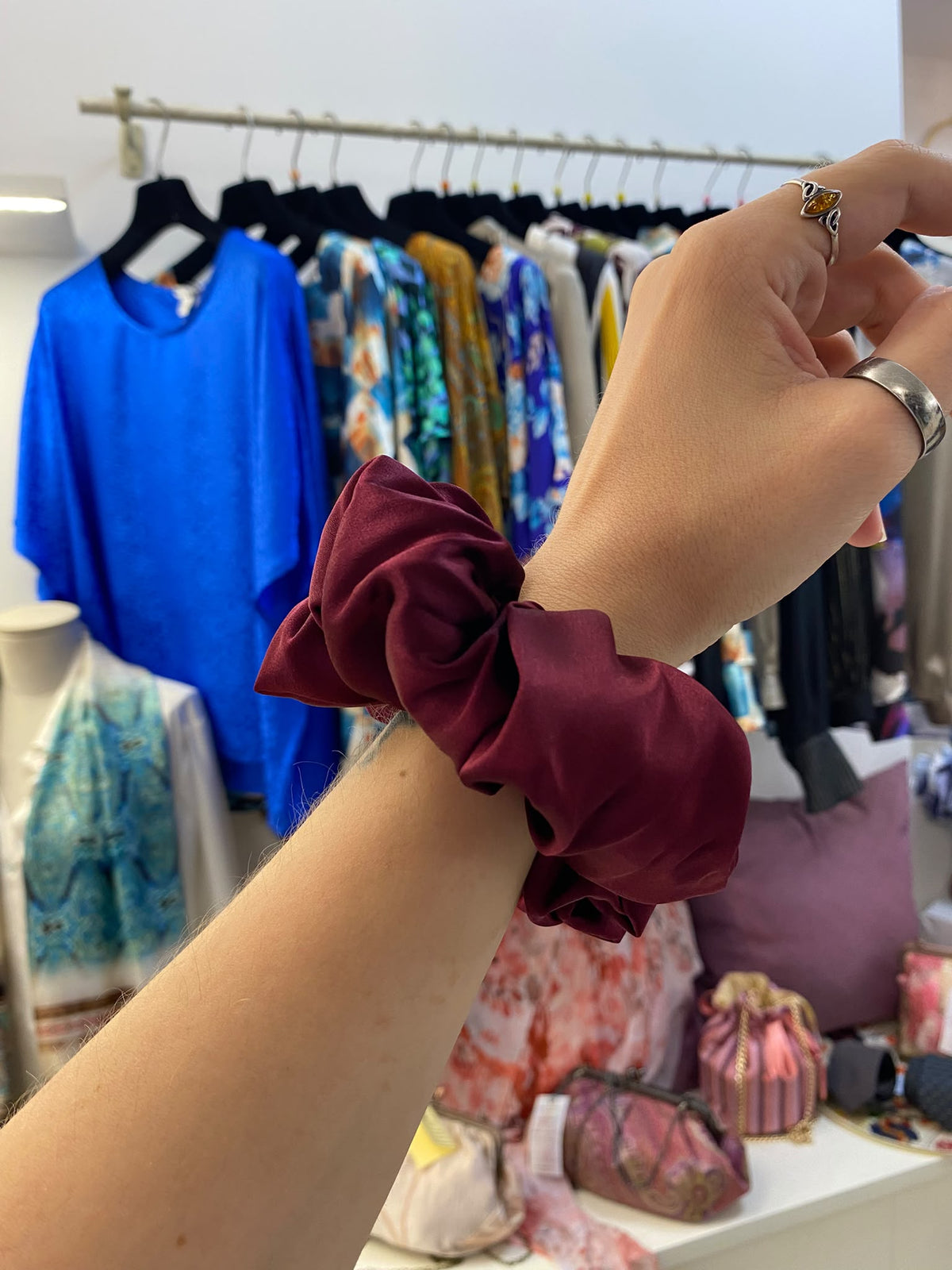 Scrunchies Pura Seta Bordeaux