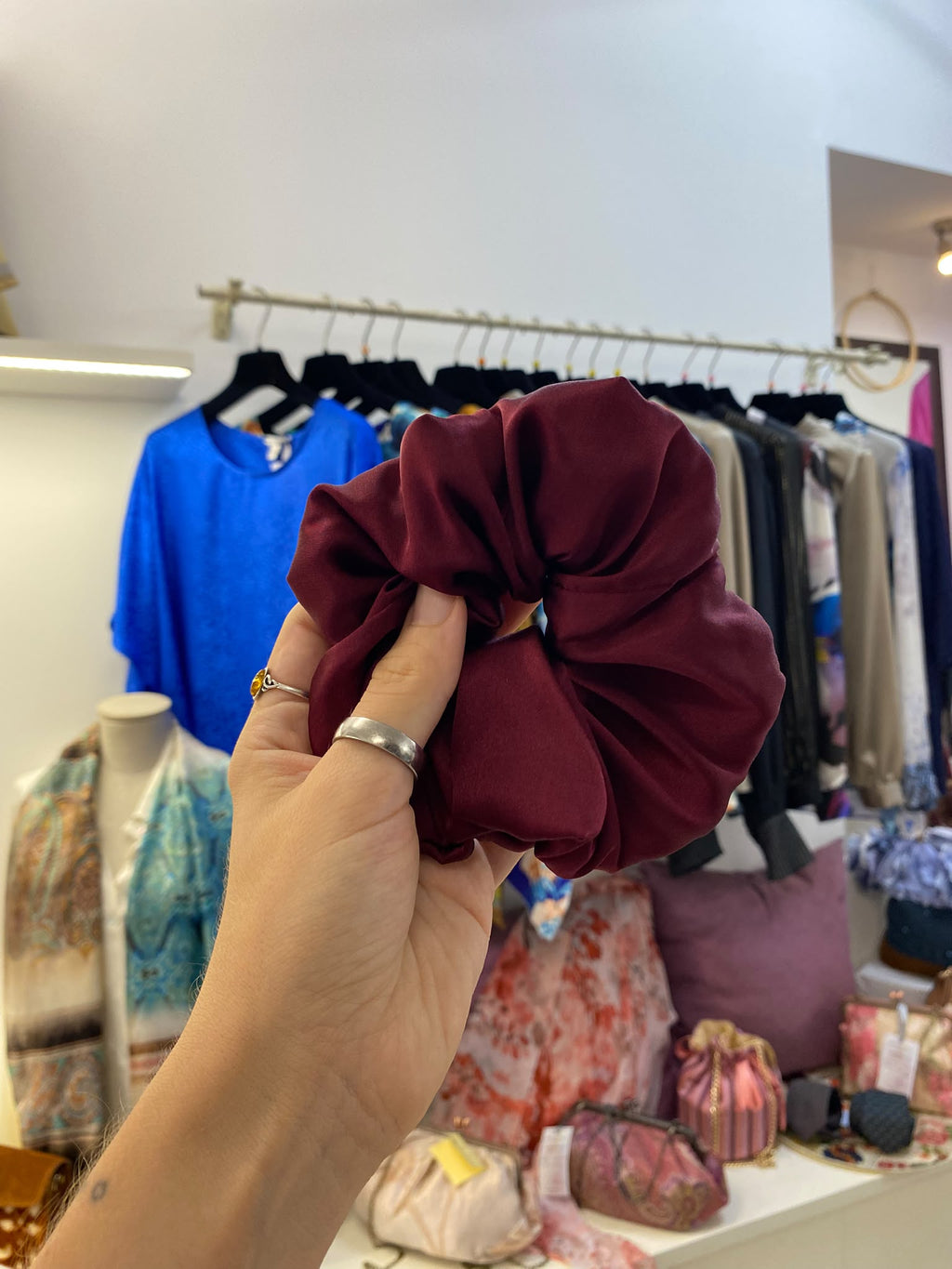 Scrunchies Pura Seta Bordeaux
