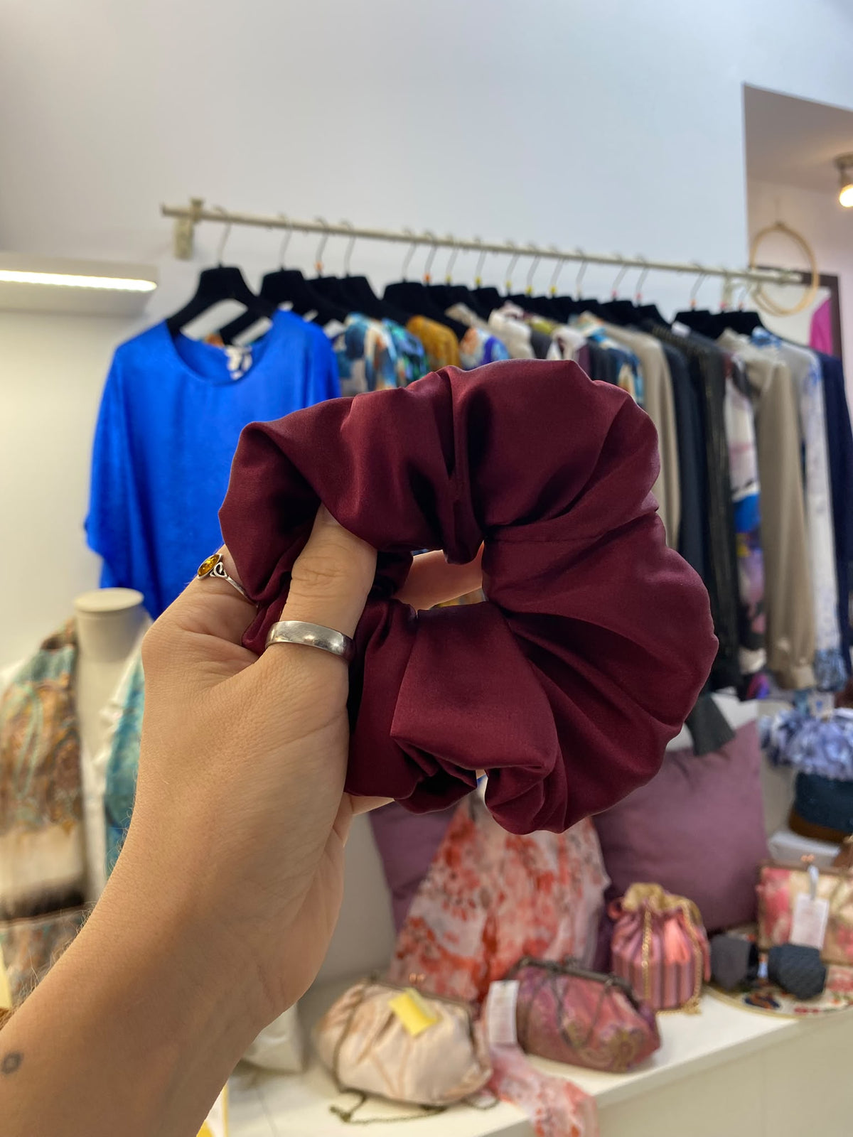 Scrunchies Pura Seta Bordeaux