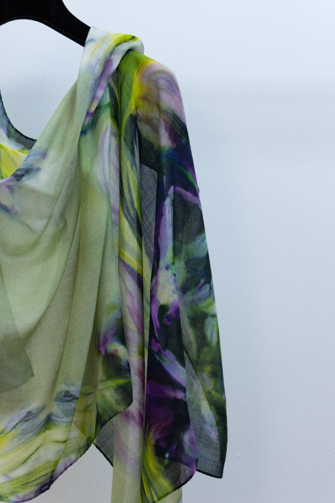 Pashmina Lana e Seta viola e verde acido