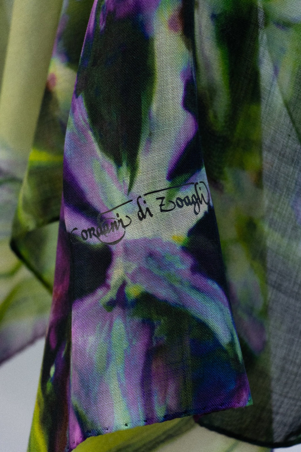 Pashmina Lana e Seta viola e verde acido