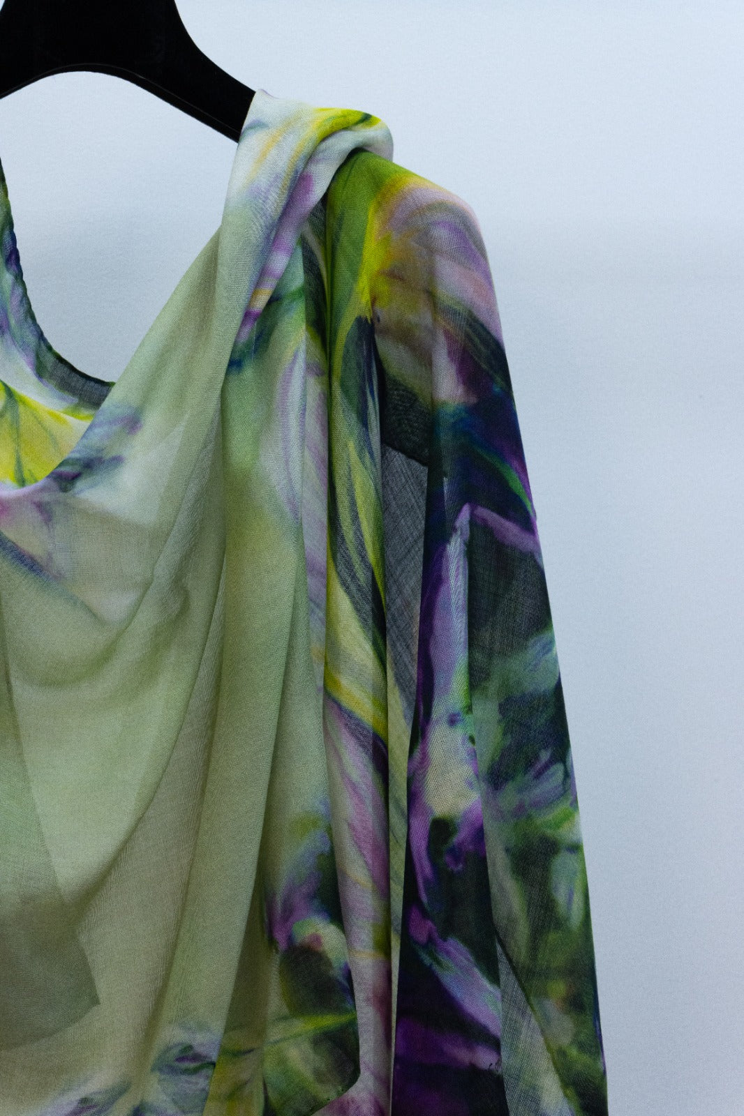 Pashmina Lana e Seta viola e verde acido