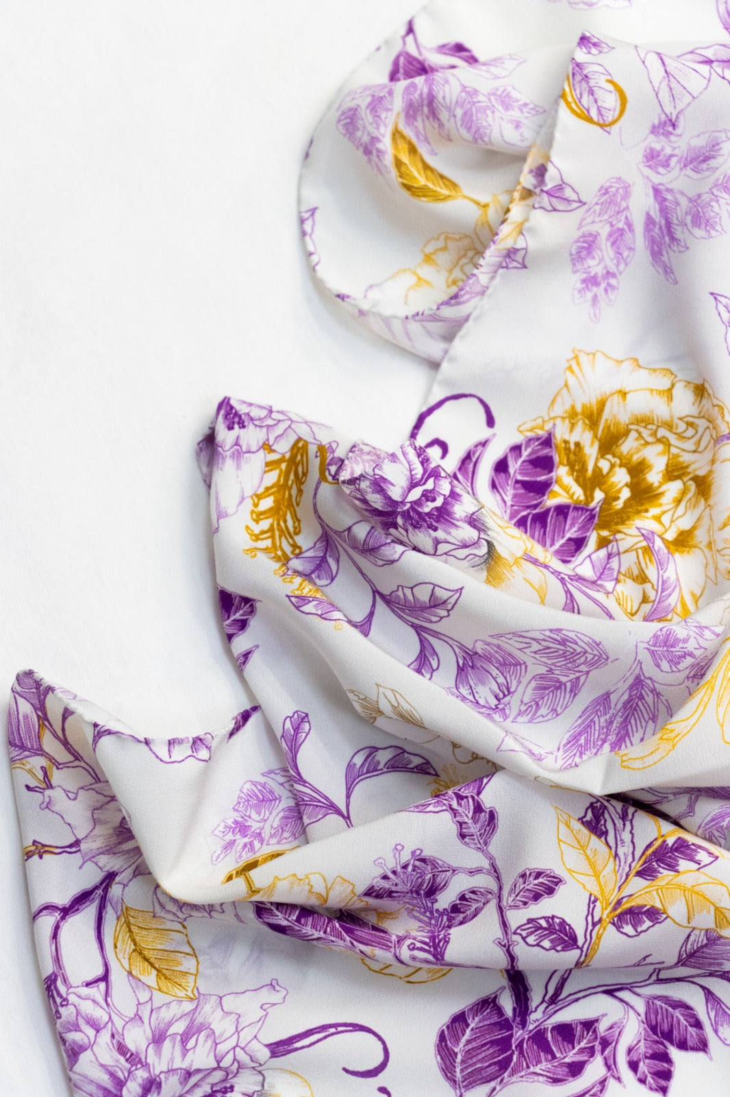 Sciarpa Media Seta Fiori Viola