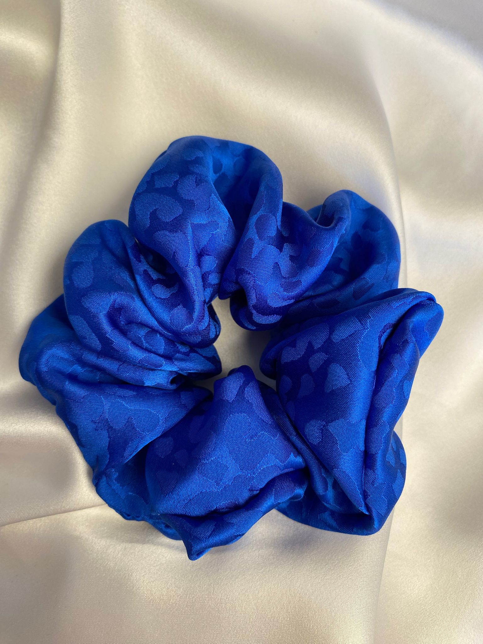 Scrunchies Pura Seta blu cina